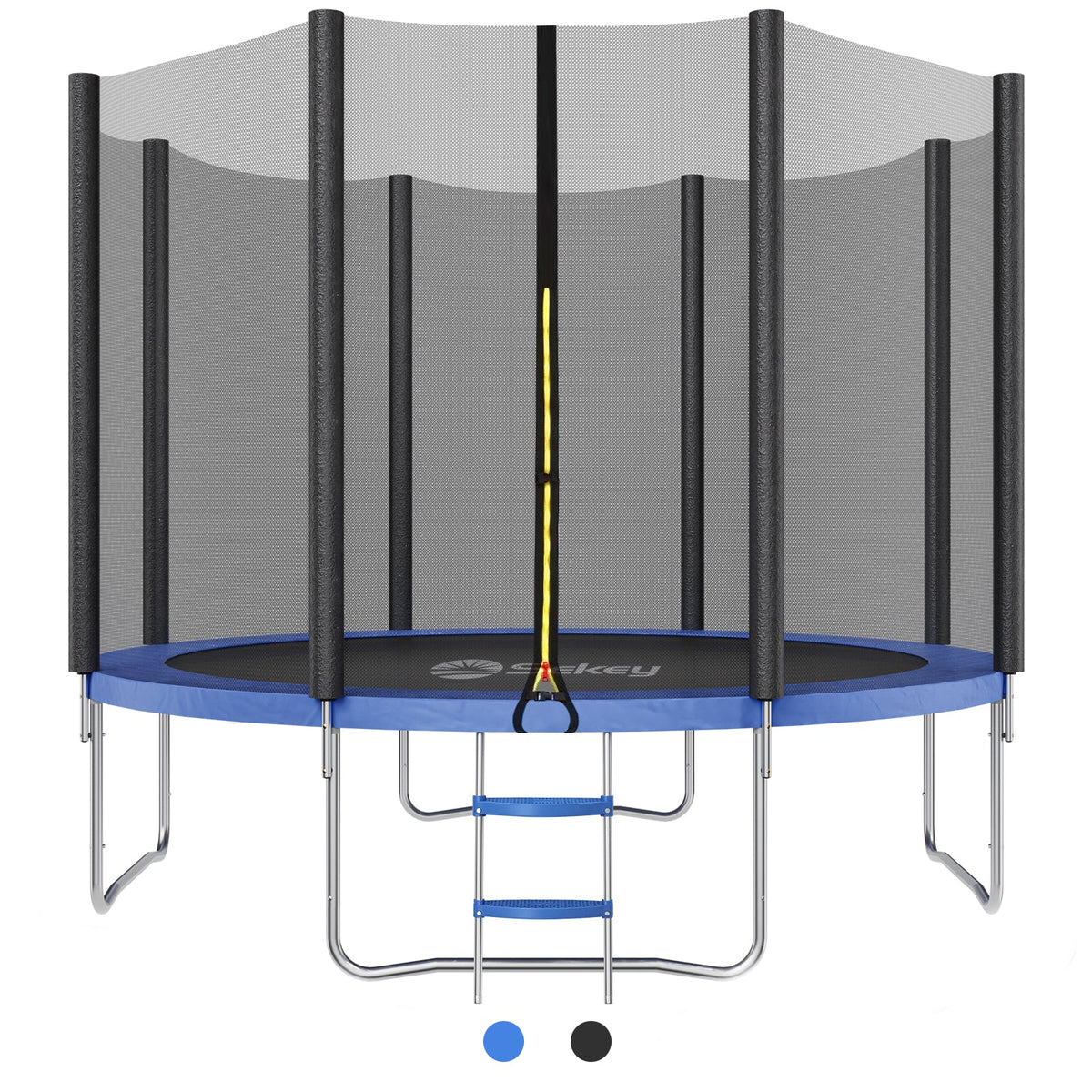Sekey Trampolin Ø 305 cm für den Garten – TÜV/GS-zertifiziertes Outdoor Trampolin mit Sicherheitsnetz, W-Beinen & Leiter – bis 150 kg belastbar, wetterfest & kindersicher Sekey