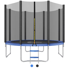 Sekey Trampolin Ø 305 cm für den Garten – TÜV/GS-zertifiziertes Outdoor Trampolin mit Sicherheitsnetz, W-Beinen & Leiter – bis 150 kg belastbar, wetterfest & kindersicher