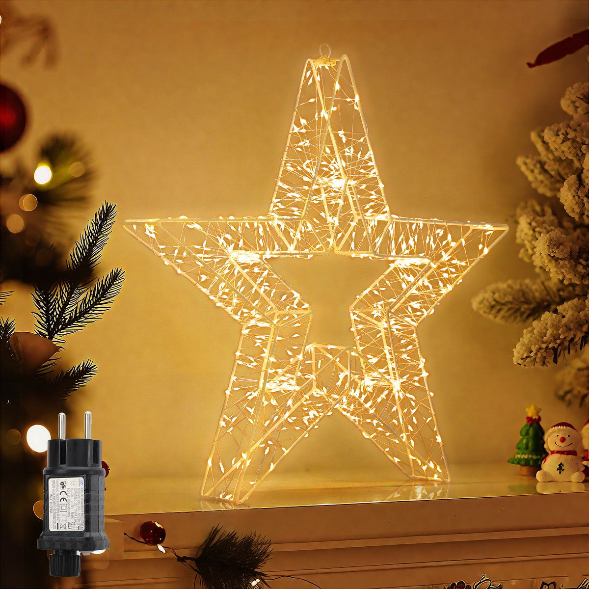 Salcar LED Weihnachtsstern 45 cm, Metall Leuchtstern mit 720 LEDs, 8 – sekeymall