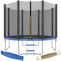 Sekey Trampolin Ø 305 cm für den Garten – TÜV/GS-zertifiziertes Outdoor Trampolin mit Sicherheitsnetz, W-Beinen & Leiter – bis 150 kg belastbar, wetterfest & kindersicher