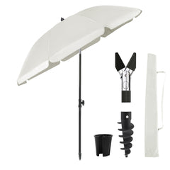 Sekey 180 cm Strandschirm mit Schutzhülle und Bodenhülse, Sonnenschutz UV50+
