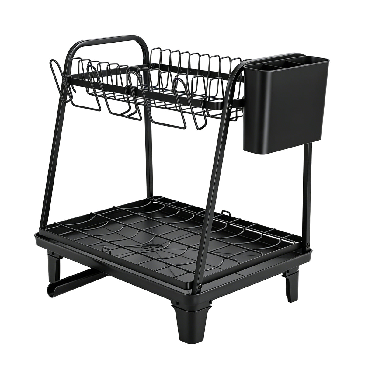 Sekey 2-stufiges Abtropfgestell Geschirr – Platzsparender Doppel-Geschirrständer mit Besteckablage, Rostfrei & Schwarz für Spüle und Küchenarbeitsplatte  特点：