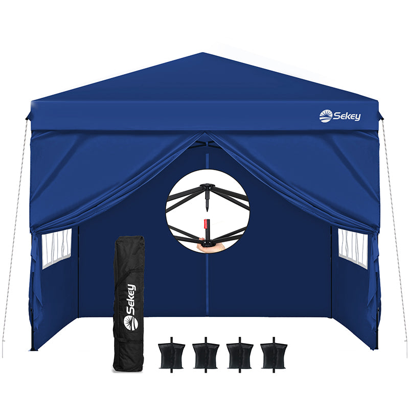 Sekey 3x3 m folding gazebo with 4 side panels and 4 sandbags