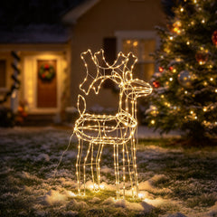 Salcar LED Rentier Warmweiß – 40/60/90 cm, 8 Lichtmodi, Memory & IP44 Weihnachtsdeko für Garten & Außen