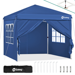 Sekey 3x3 m folding gazebo with 4 side panels and 4 sandbags
