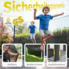 Sekey Trampolin Ø 366 cm für Garten – TÜV/GS-zertifiziertes Outdoor Trampolin mit Sicherheitsnetz, W-Beinen & Leiter – wetterfest & kindersicher, bis 150 kg belastbar