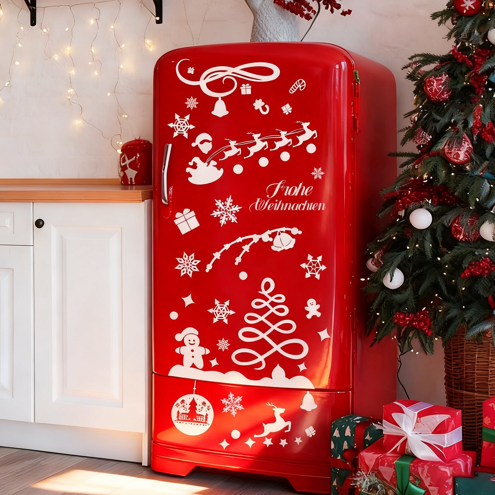 Salcar Fensterbilder Weihnachten – Wiederverwendbare Fensterdeko Weiß, Selbstklebend ohne Kleber, Beidseitig Sichtbar mit Schneeflocken, Häusern & Schneemann Salcar