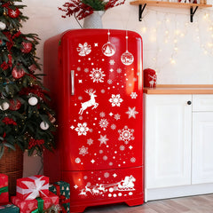 Salcar Christmas Window Cling – Self-adhesive window stickers for winter decoration, visible on both sides, reusable – Christmas trees, snowflakes &amp; reindeer