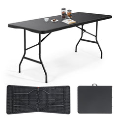 Sekey Klapptisch Gartentisch klappbar – Rattan-Optik/Glatt, wetterfest & tragbar, ideal für Balkon, Garten & Party Sekey