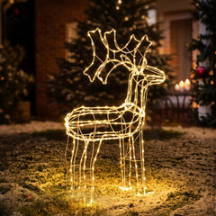 Salcar LED Rentier Warmweiß – 40/60/90 cm, 8 Lichtmodi, Memory & IP44 Weihnachtsdeko für Garten & Außen