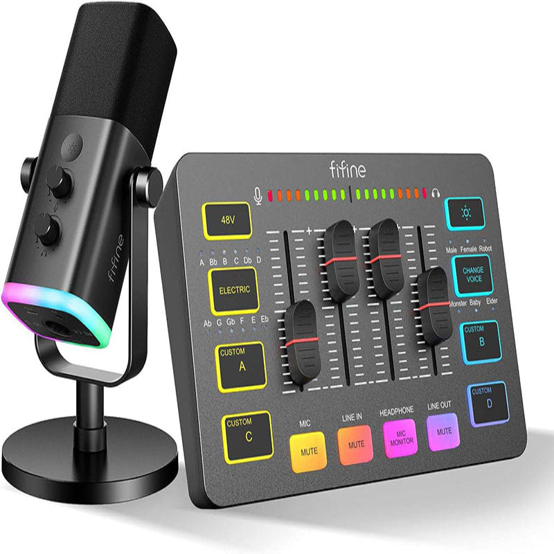 FIFINE XLR Gaming Audio Mixer, individual control