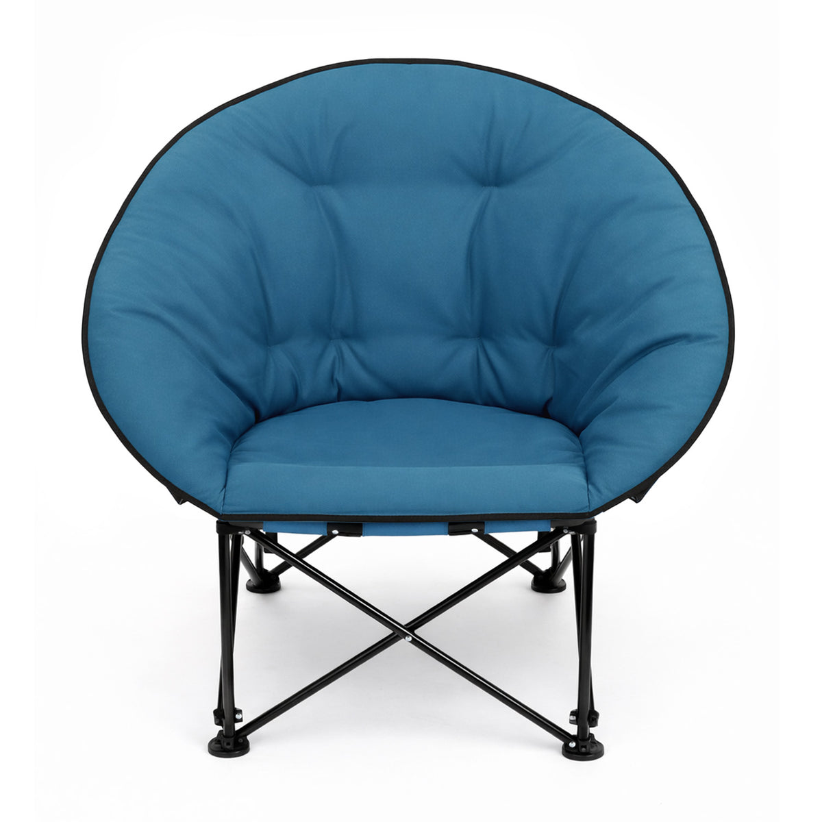 Sekey XXL Moonchair Campingstuhl klappbar bis 140 kg – Gepolsterter Garten- & Outdoor-Stuhl mit hoher Rückenlehne, Blau