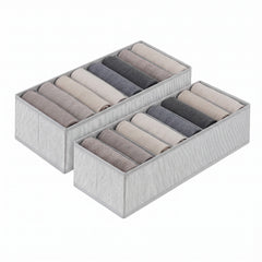 Sekey Schubladen Organizer – 22 × 51 × 11 cm, je 8 Fächer, faltbare Stoffboxen für Unterwäsche & Socken