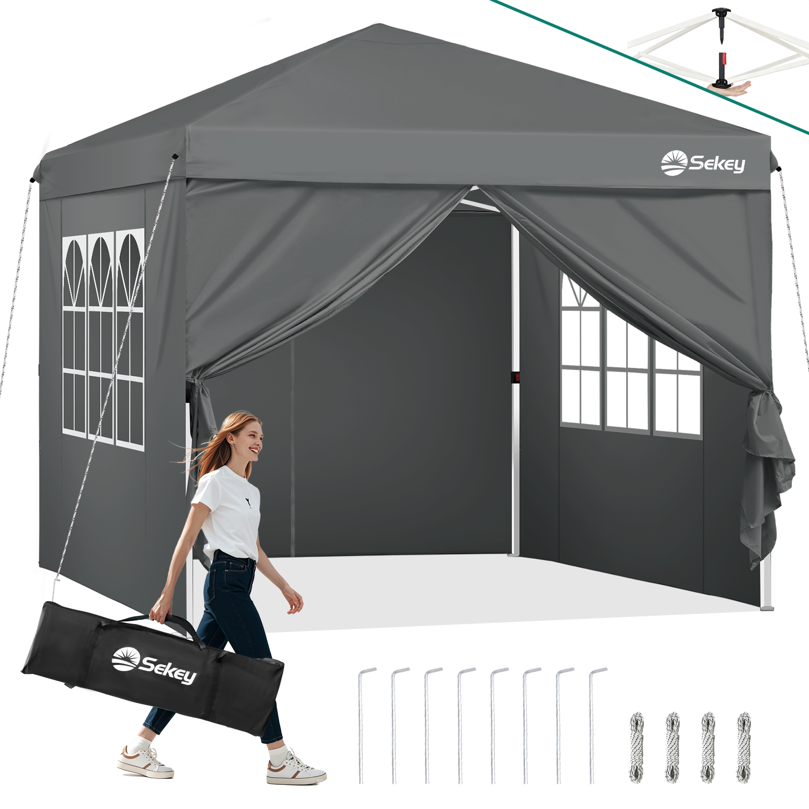 zelt 3x3 wasserdicht Sekey Faltpavillon 300x300 cm: Wasserdicht, UV-Schutz, 3 Höhen, einfache Montage – sekeymall