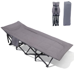 Sekey Feldbett Campingbett Klappbar – 190×71×35 cm | 200 kg belastbar | inkl. Matratze & 3-in-1-Seitentasche | Faltbares Gästebett für Camping, Garten & Reise