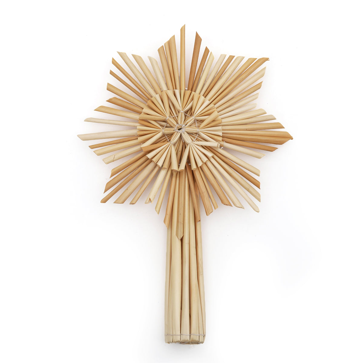 Salcar Christbaumstern aus Stroh, 24,5 cm Schneeflocke – Handgefertigter Baumspitzenstern, Natürlicher Strohstern als Weihnachtsdekoration mit skandinavischem Flair
