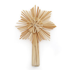 Salcar Christbaumstern aus Stroh, 24,5 cm Schneeflocke – Handgefertigter Baumspitzenstern, Natürlicher Strohstern als Weihnachtsdekoration mit skandinavischem Flair