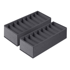 Sekey Schubladen-Organizer Set 8 Fächer, Vliesstoff, 2 Größen (19×40×11 cm & 22×51×11 cm), für Kleidung, Accessoires & Alltagsartikel
