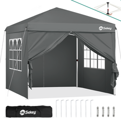 Sekey 3x3 m folding gazebo with 4 side panels and 4 sandbags