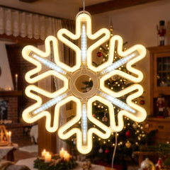 Salcar LED Schneeflocke 45 cm Warmweiß & Kaltweiß – 420 LEDs, IP44, Timer, Weihnachtsdeko