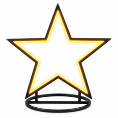 SALCAR LED Garden Stake Star made of Metal – 50 cm Christmas Star with 100 LEDs, Warm White, IP44 Waterproof, Garden Star Light with Ground Spike &amp; Stand, For Indoor &amp; Outdoor Use