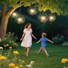 Salcar Solar LED Firework Lights, Warm White – 90 LEDs, IP44 Waterproof, with Hook, Automatic &amp; Flashing Mode, 50 cm Decoration for Garden, Balcony &amp; Christmas