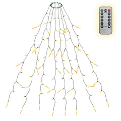 SALCAR LED Lichterkette Weihnachtsbaum mit funkelnden Eiszapfen – Warm- & Kaltweiß, 11 Modi, Timer & Fernbedienung, IP44 wassergeschützt für Innen & Außen