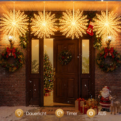 Salcar LED Feuerwerk Lichterkette Warmweiß mit Timer – 30 cm / 60 cm