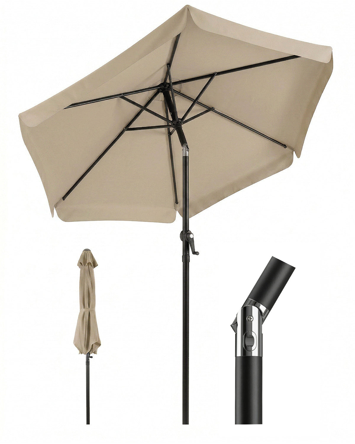 camping sonnenschirme Sekey Sonnenschirm Ø200 cm rund mit Kurbel & Knickfunktion – Balkon So – sekeymall