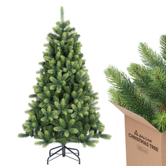 SALCAR 150 cm/180 cm/210 cm Artificial Christmas Tree – Realistic PE Round Tips, Invisible PVC Branches, Sturdy Metal Stand, Perfect for Indoor Use