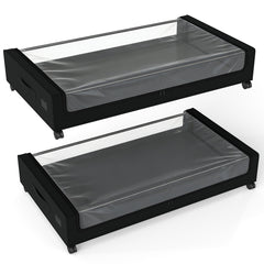 Sekey Unterbett-Aufbewahrungsbox mit Rollen – 78 × 44 × 14 cm, Metallrahmen & PVC-Fenster für Kleidung & Bettwäsche