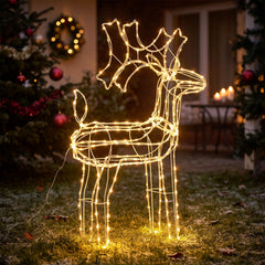 Salcar LED Rentier Warmweiß – 40/60/90 cm, 8 Lichtmodi, Memory & IP44 Weihnachtsdeko für Garten & Außen