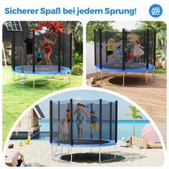 Sekey Trampolin Ø 366 cm für Garten – TÜV/GS-zertifiziertes Outdoor Trampolin mit Sicherheitsnetz, W-Beinen & Leiter – wetterfest & kindersicher, bis 150 kg belastbar