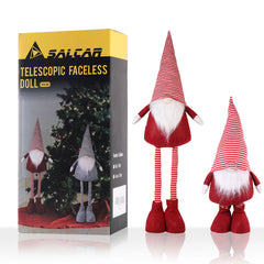 SALCAR Weihnachtsdeko Wichtel XL – Großer Deko-Gnom aus Filz, höhenverstellbar von 60–92 cm, Teleskopbeine, perfektes Geschenk zu Weihnachten & Thanksgiving – Rot