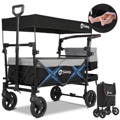 Sekey 150KG Foldable Wagon with Canopy, Children's Handcart, 5050 