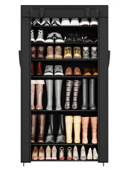 Sekey Schuhschrank mit 9 Ebenen – Multifunktionales Schuhregal mit Staubschutz, 2 Größen wählbar (58 oder 85 cm Breite), anpassbare Ablagen, einfache Montage, Schwarz