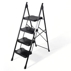 Sekey Trittleiter 4 Stufen klappbar mit Handlauf & Werkzeugablage – rutschfest, stabile Stahlkonstruktion, bis 150 kg belastbar