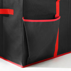 Salcar Schwarze Aufbewahrungsbox für 128 Weihnachtskugeln – Faltbare Christbaumkugel-Box 64,8×32,3×34,2 cm mit 128 Fächern, Tragegriffen & Doppelreißverschluss