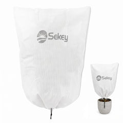 Sekey Winterschutzhauben für Pflanzen mit Reißverschluss & Zugband – Frostschutz aus 80 g/m² Vlies, 5 Größen, Beige, Grau & Weiß, 3er-Set