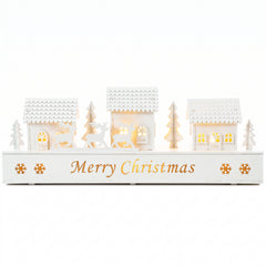 Salcar LED Weihnachtsdorf Schwibbogen – 43 cm, 8 LEDs, Batteriebetrieben, Fensterdeko Weihnachten