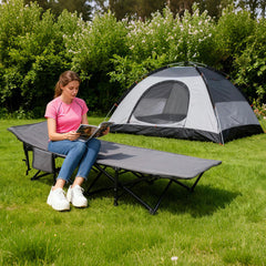 Sekey Feldbett Campingbett Klappbar – 190×71×35 cm | 200 kg belastbar | 1200D Oxford | wahlweise mit 8 cm Matratze | Faltbare Camping- & Angelliege für Garten & Outdoor