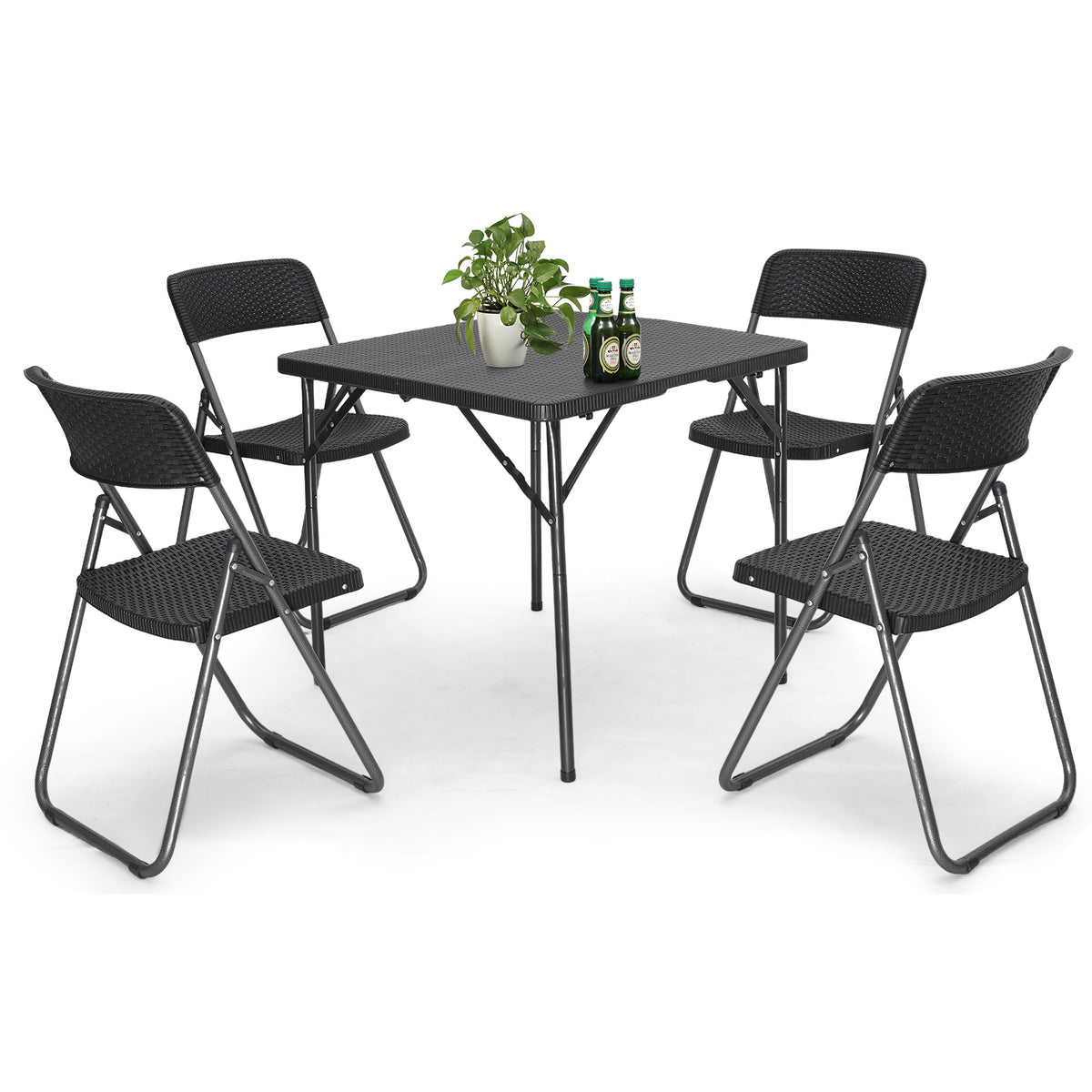 Sekey 5-piece garden furniture set, 4 chairs with folding table