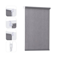 Sekey Verdunklungsrollo ohne Bohren, Klemmfix Seitenzugrollo aus Vliesstoff, 90 % Lichtundurchlässig, Grau