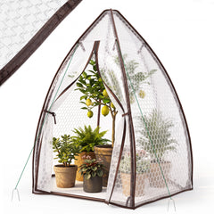 Sekey Foliengewächshaus 160 × 160 × 180 cm – 140 g/m² Luftpolsterfolie, isolierend, sechseckig, mit Reißverschlusstür