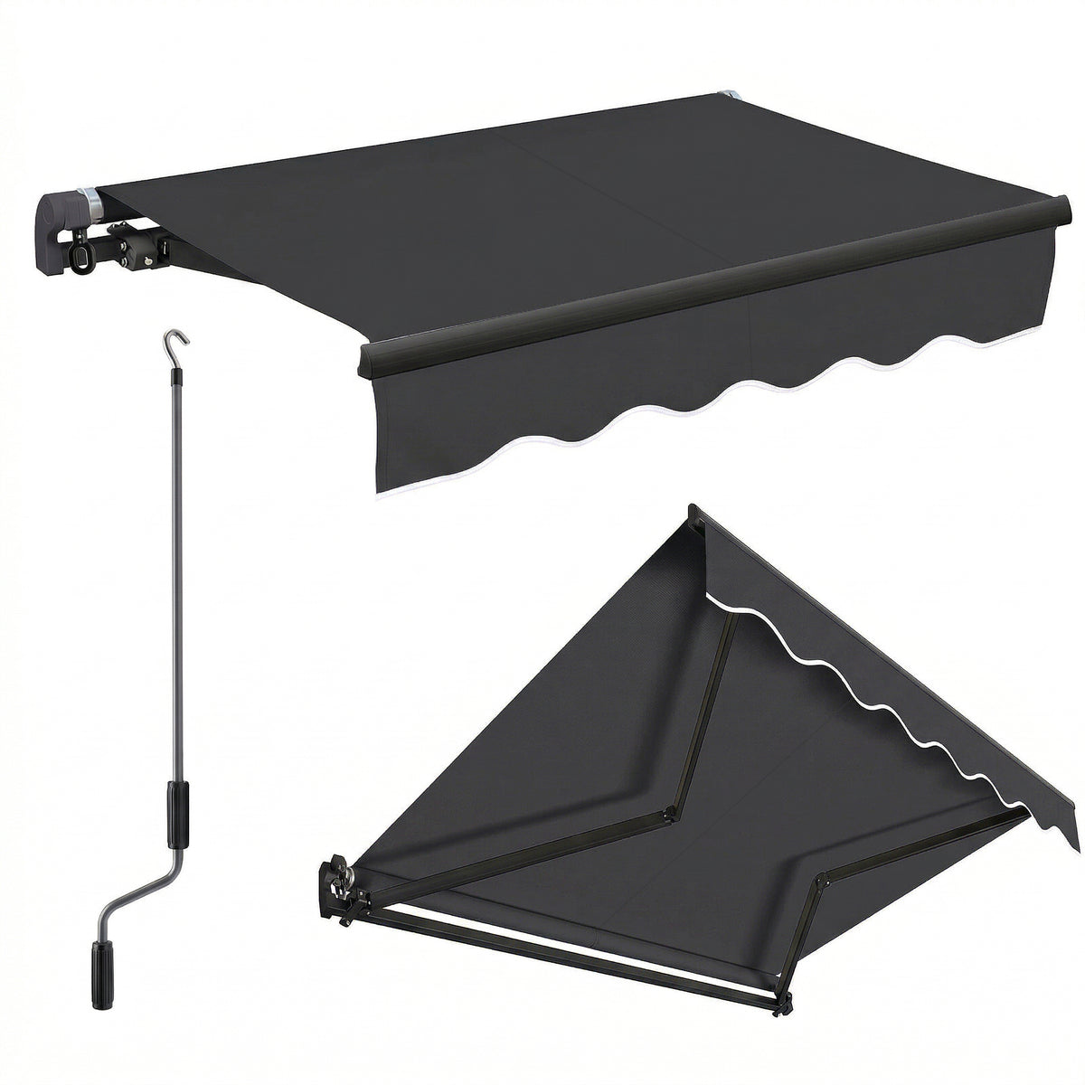 Sekey Gelenkarmmarkise 250x200 cm mit Handkurbel – 0–53° stufenlos nei – sekeymall