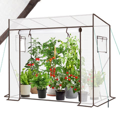 Sekey Tomatengewächshaus Tamara XL – Folien-Gewächszelt mit aufrollbarer Tür, stabiler Rahmen 200 x 77 x 146/170 cm