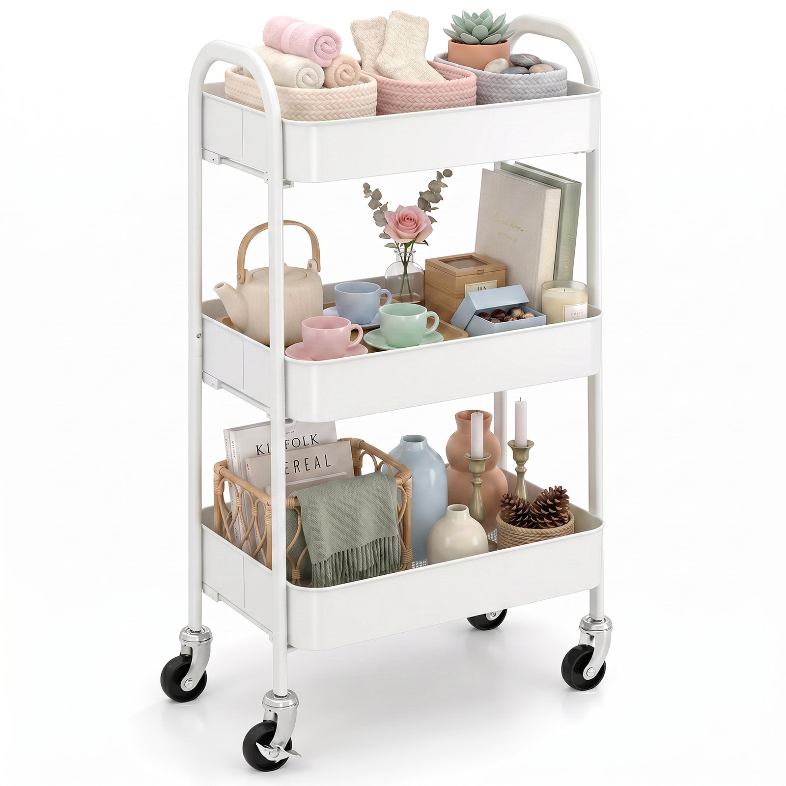 Sekey Rollwagen mit 3 Ebenen – Küchenwagen aus Stahl mit rostfester – sekeymall