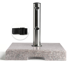 Sunula Granit Sonnenschirmständer 30 kg – Stabiler Schirmständer für Balkon & Garten, Edelstahlrohr für Ø 32–48 mm, rutschfester Terrassen-Sockel 43 x 38 cm
