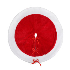 Salcar Baumteppich Weihnachten rund, Weihnachtsbaumdecke rot weiß, Plüsch Weihnachtsbaum Röcke