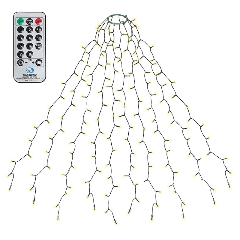 Salcar 2 m LED Christmas tree light chain, 200 LEDs, with remote control, USB powered